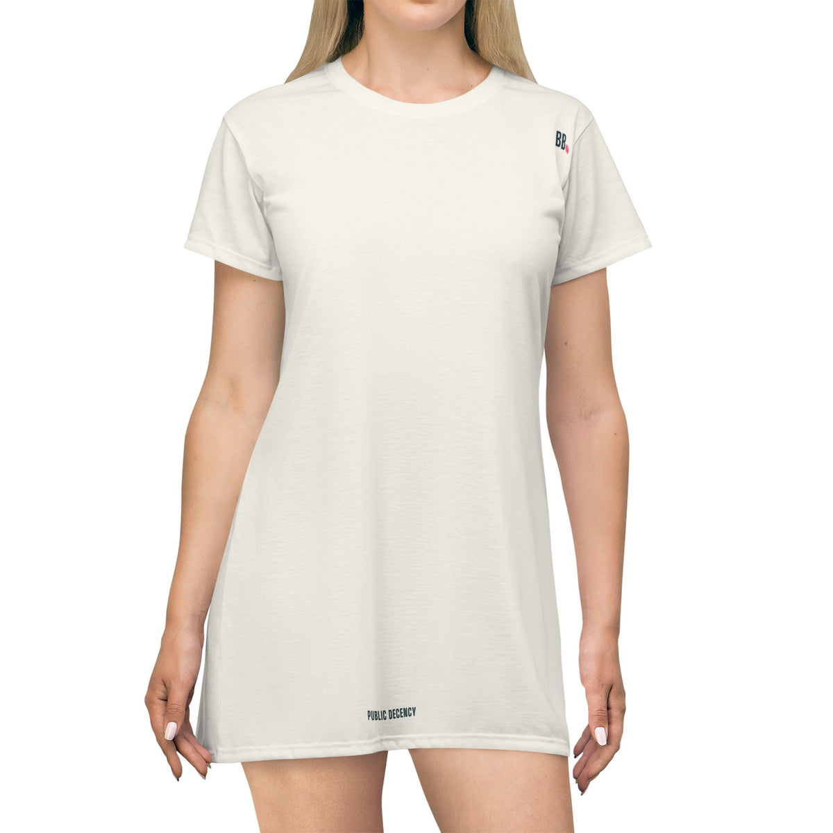 Public Decency Tee Dress · Cream